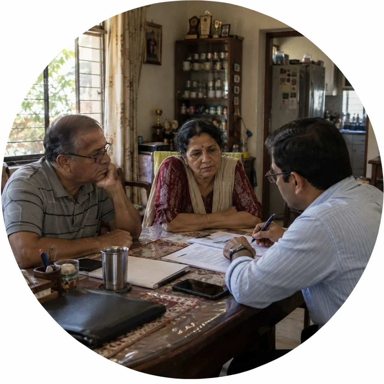 A family in consultation with a WillSetu expert