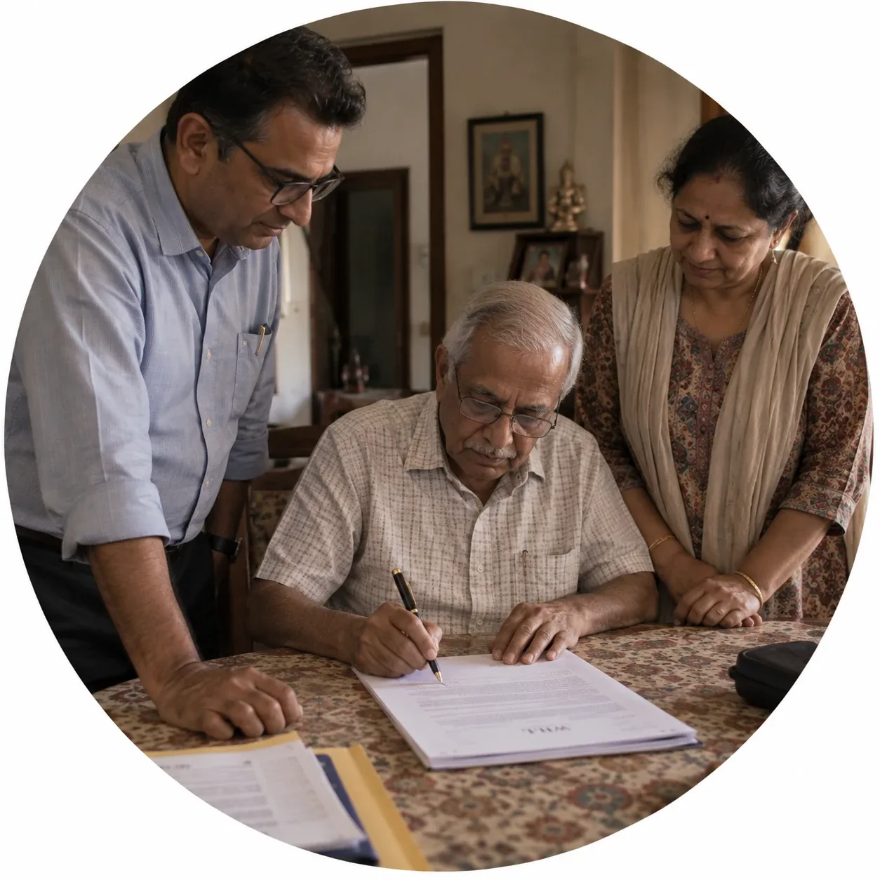 Signing a printed will with two witnesses present